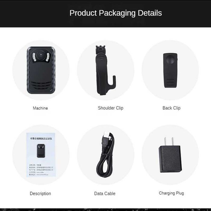 Боді камера BOBLOV N9, Натільна камера Full HD 1296P, Відеореєстратор