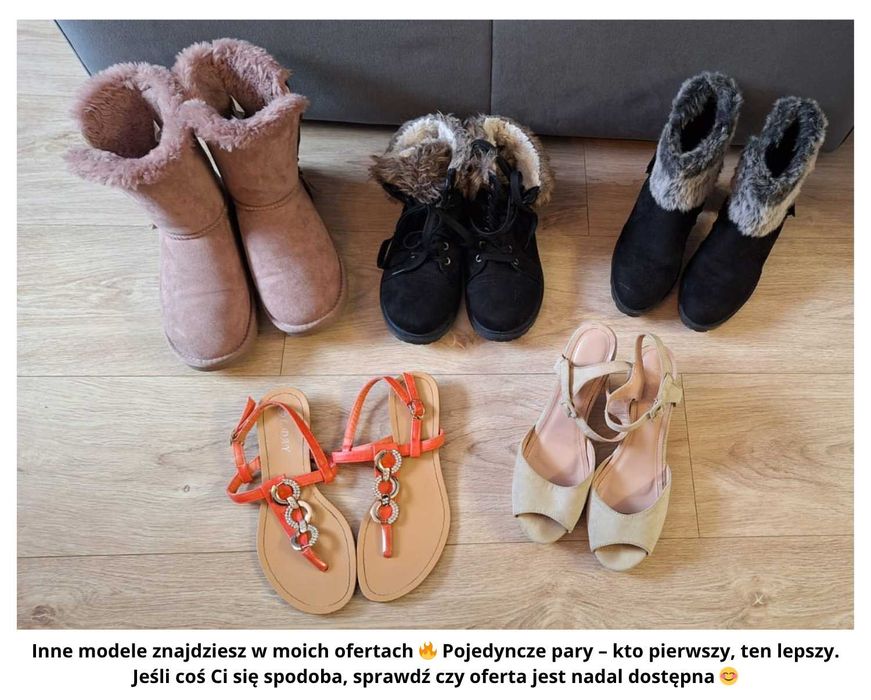Różowe śniegowce damskie – rozmiar 37