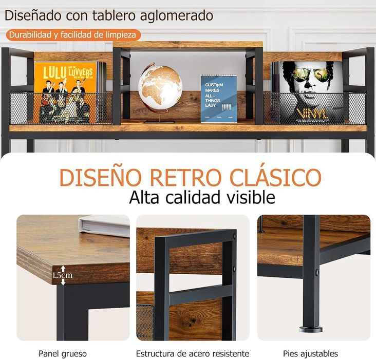 MóveL para Gira-Discos com Armazenamento de Vinil, Capacidade 350 LPs
