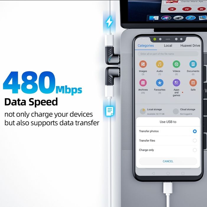 Магнитный адаптер type c 120w.