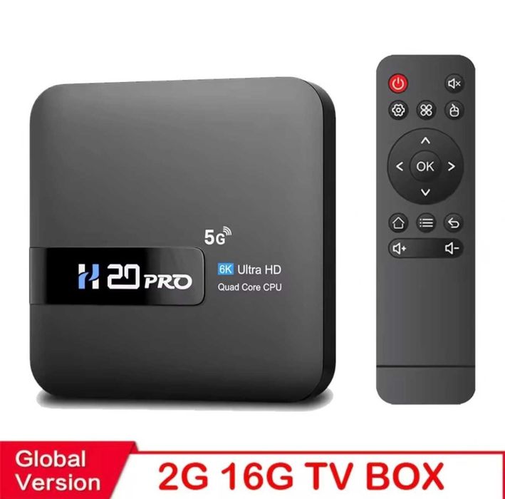 Smart Tv Box H20PRO Android 4K Ultra HD 1080P 2GB+16GB 2.4&5G WIFI