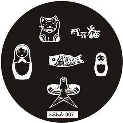 blaszka hehe07 płytka wzorków stempel kot matrioszka