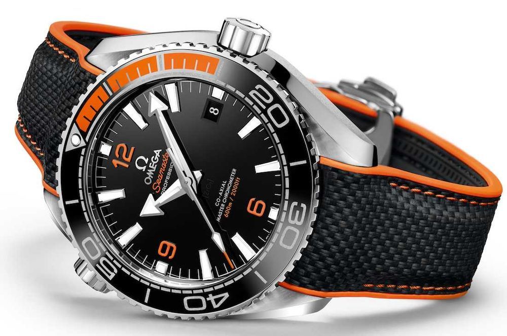 Часы Omega Planet Ocean Black Orange Bezel Watch