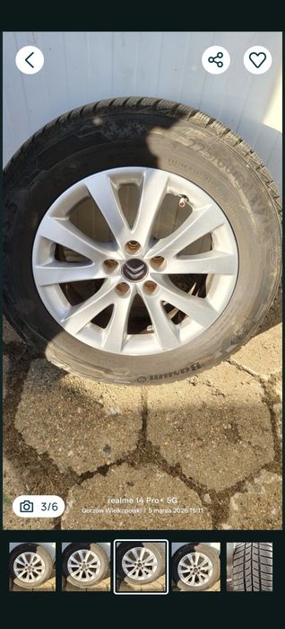 Sprzedam felgi aluminiowe 16 cali 5x108 Citroen