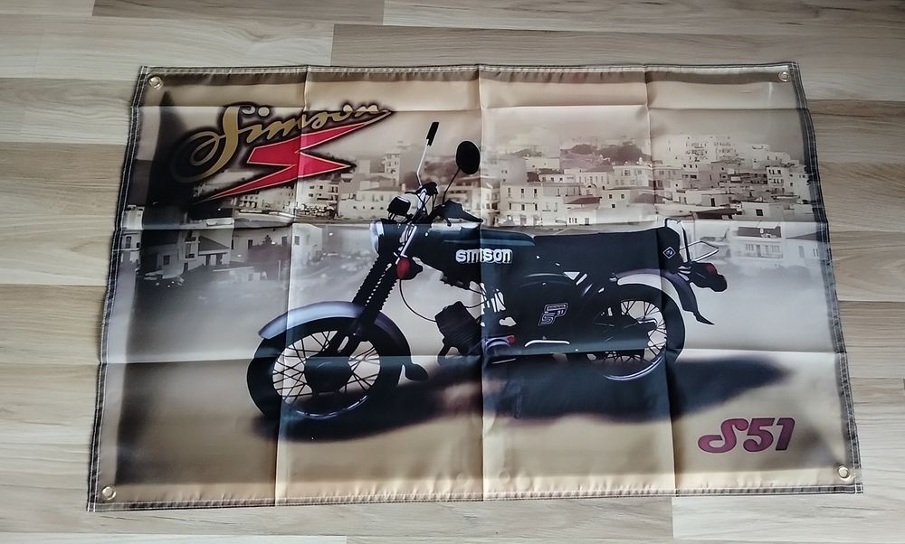 Plakat baner simson 90x60cm z materiału S51,S53 enduro