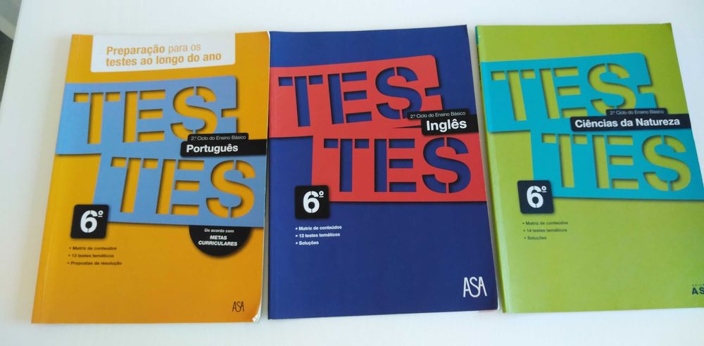 Livros de preparação para os testes 6ºano como novos