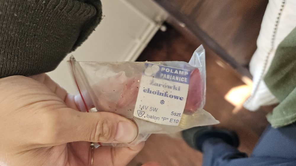 17 żarówek choinkowy prl