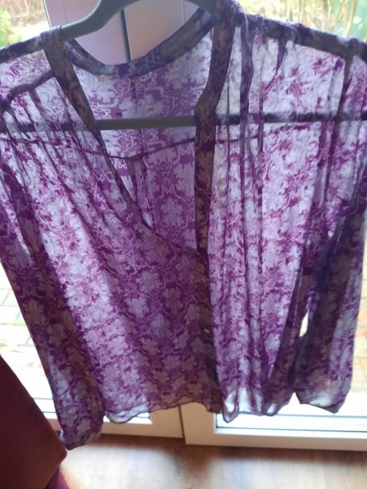 Bluzka koszulowa z srebna niska xl