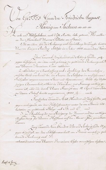 AUTOGRAF - Książe Warszawski FRYDERYK AUGUST - dokument historyczny