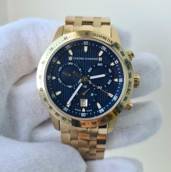 Чоловічий годинник Chrono Diamond 12100 Chronograph Limited Edition 43