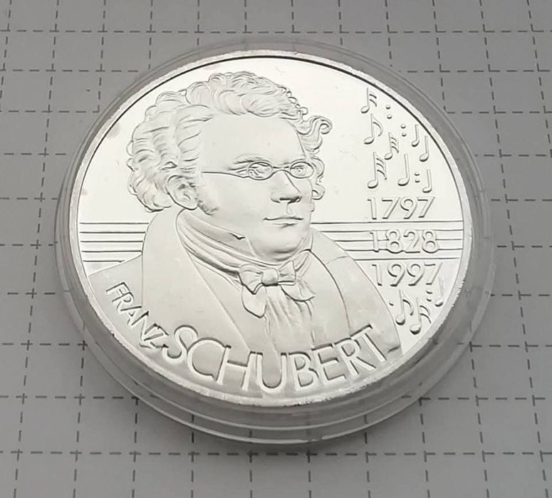Австрія 25 екю 1997р. 200р. З народження Шуберта. СРІБЛО. ПРУФ.
