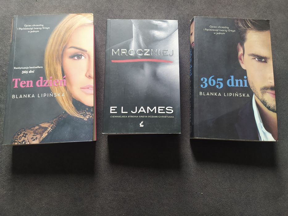 Książka EL James Mroczniej + Blanka Lipińska 2 książki