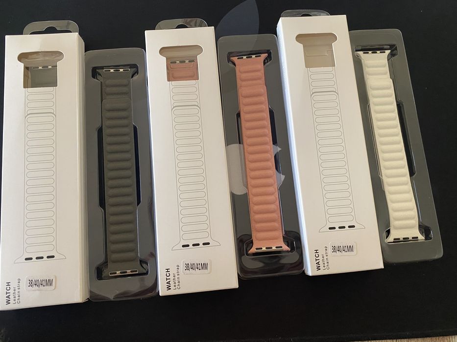 Braceletes para Apple Watch em pele com ímanes moldados