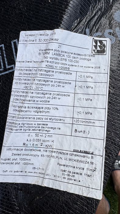 Diwe sztuki styropapy wspolczynnik 031 grubosc 5cm