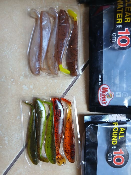 Zestaw nowych gum wędkarskich manns 10cm