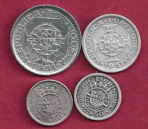 MOEDAS de Ex Colonia Sao Tomé e Principe   3  Moedas Prata