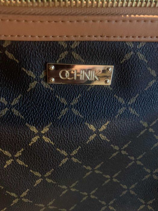 OCHNIK torba torebka listonoszka crossbody logowana brąz camel