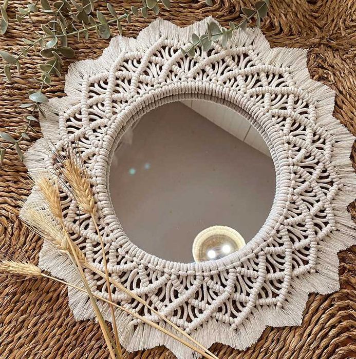 Espelho decorativo - Macramé