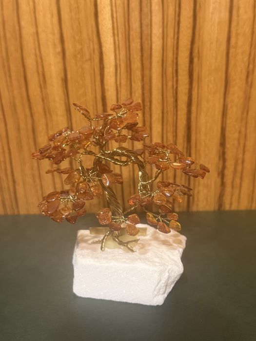 Bursztynowe drzewko szczęścia – ręcznie wykonane, naturalny bursztyn