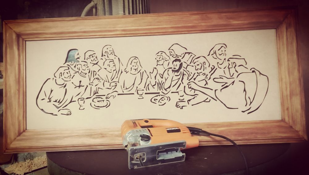 Ceia de Cristo feita com recortes