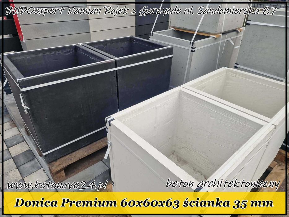 Całoroczne betonowe DONICE 50x50x50 do ogrodu > beton architektoniczny