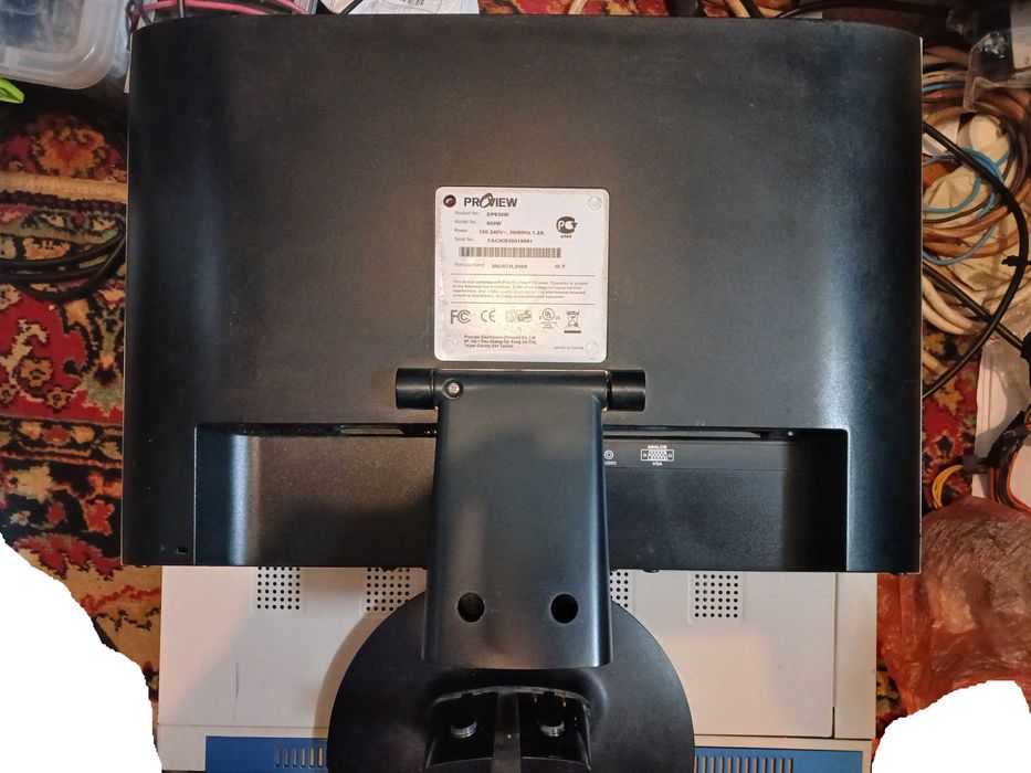 Монітор 19" Proview EP930W Black (б/у), не працює блок живлення