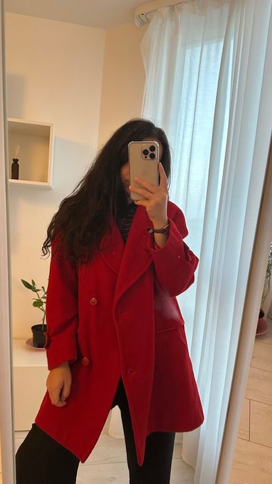 Червоне пальто Classic Woman із 100% вовни (Woolmark)