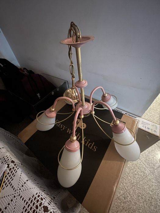 2 Candeeiros - Candeeiro de teto + de mesinha de cabeceira
