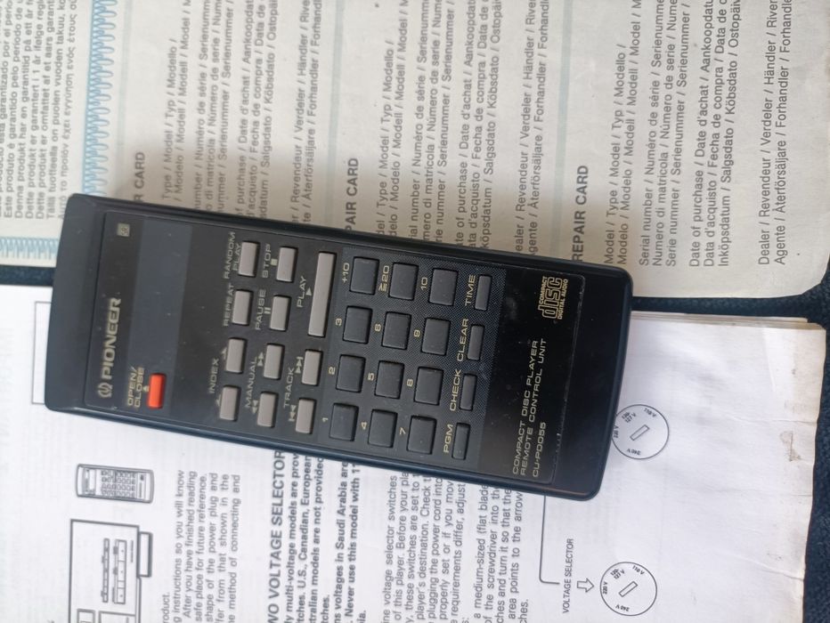 Pioneer PD-75 PD-9700 CD pilot instrukcja karta