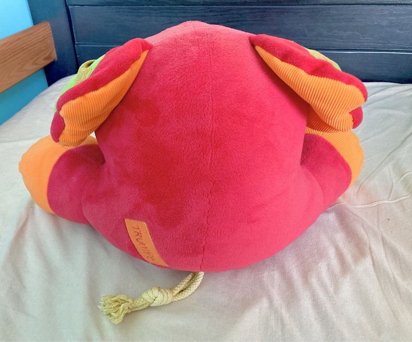 Duża czerwona maskotka słoń pluszak dla niemowlaka szeleszczące uszy