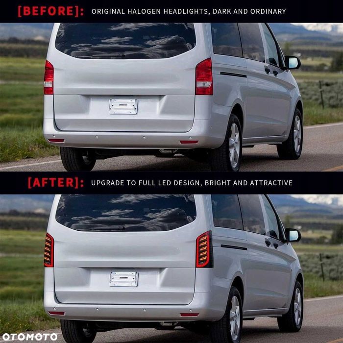 Задні ліхтарі KPL Vland Led Neon Tuning Дим Mercedes Vito V-Class 447 Flap