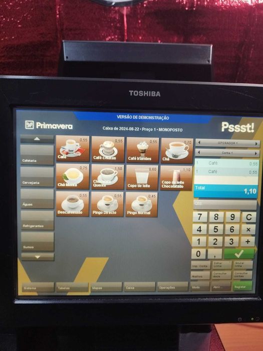POS / Caixa registadora touch-screen com Programa + Garantia
