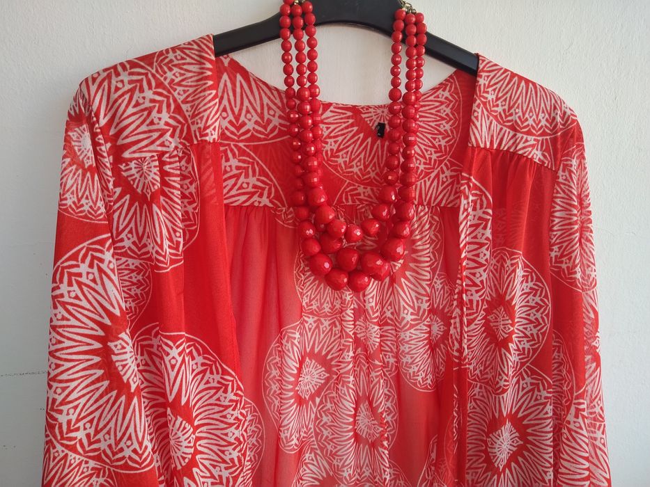 Conjunto Quimono / Kimono boho chic + colar vermelho- Primark - Tam.40