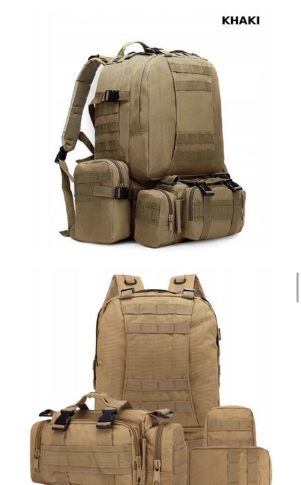 Тактический Штурмовой Военный Рюкзак с тремя подсумками на 50-60литров