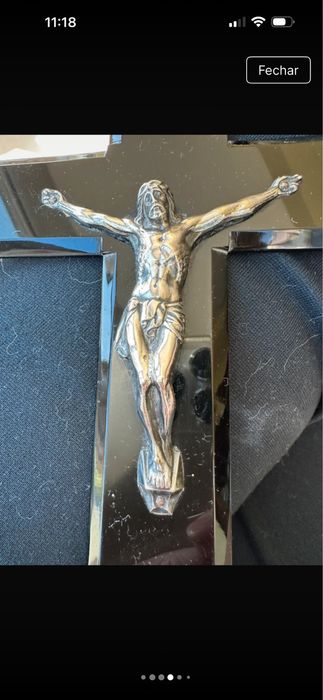 Crucifixo de prata e acrílico504757006233784321