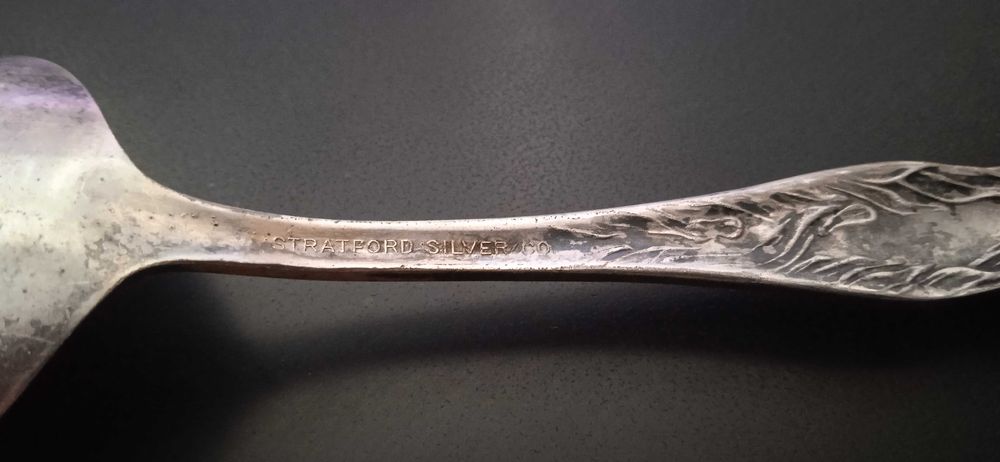 Ложечка серебрение, лилии 1909 by Stratford Silver Co