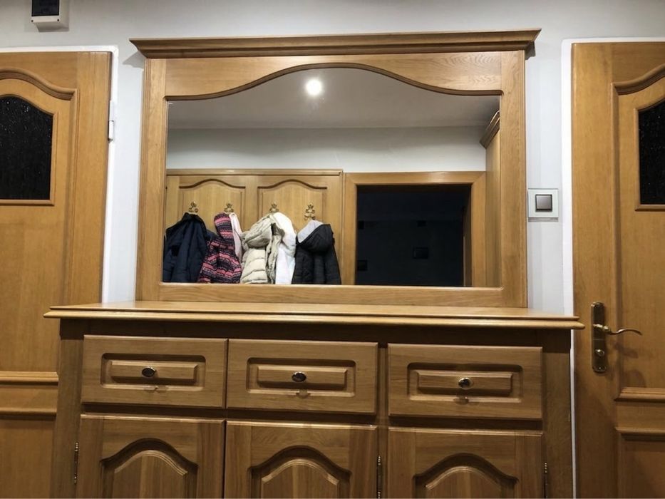 Meble z drewna dębowego, szafa, komoda, lustro, szafka na buty   Pilne!!!