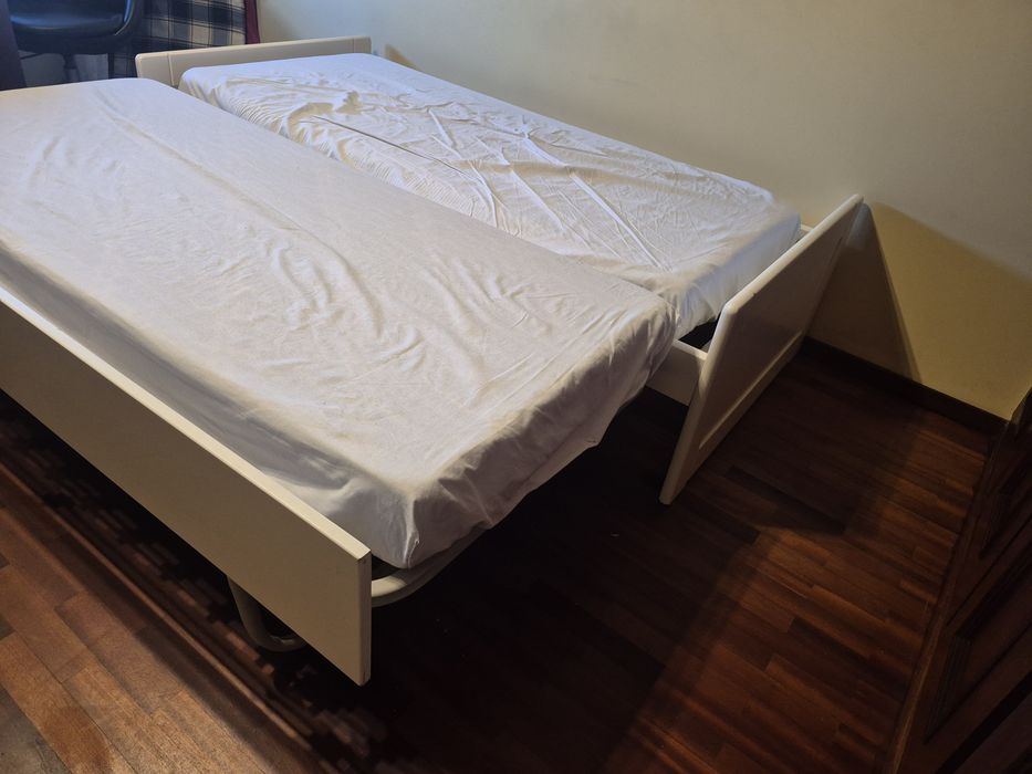 Cama de Solteiro/Casal Branca – Cama Auxiliar com Estrado