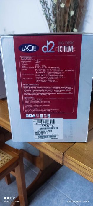 Disco externo marca LaCie 1TB com ventoinha arrefecimento novo
