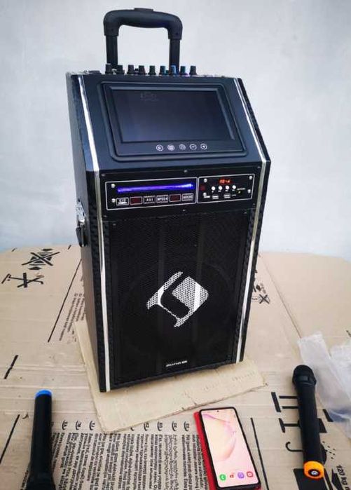 Аккумуляторная активная караоке колонка Auna  DisGo Box 100 DVD