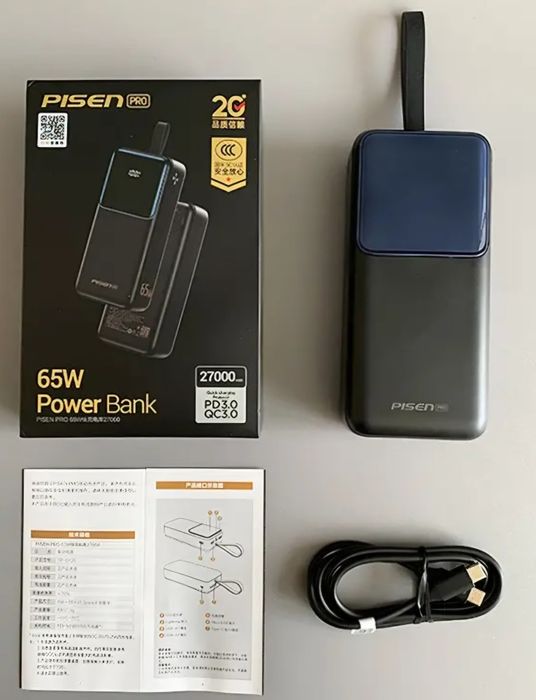 ПОТУЖНИЙ ПОВЕРБАНК УМБ PISEN 27000mAh 65W, павербанк, PowerBank, мощный павербанк, зарядное устройство