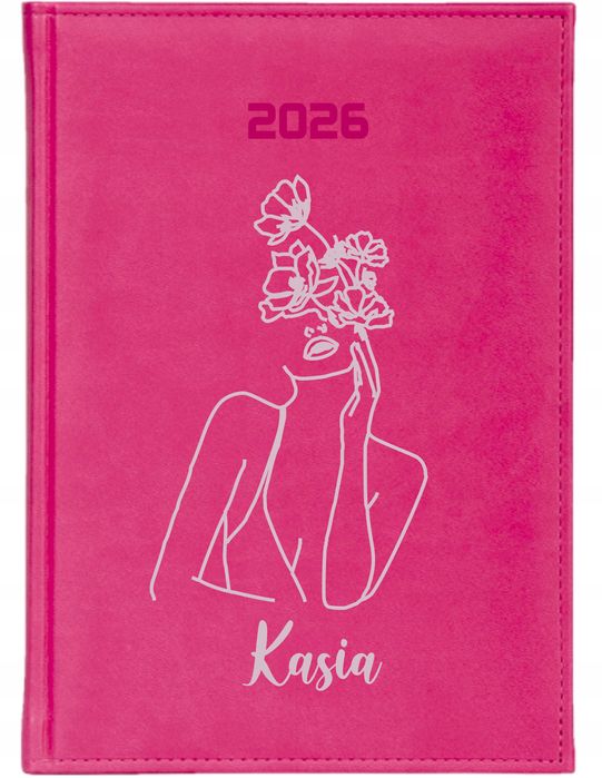 stylowy kalendarz z imieniem a4 2026 książkowy planer tygodniowy