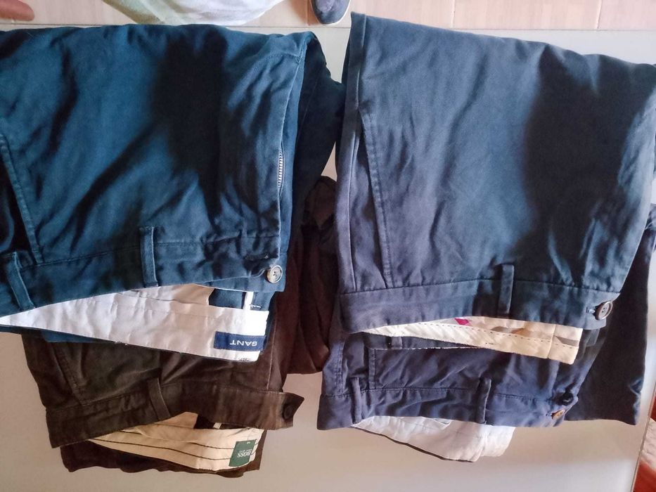 4 calças de homem 1 Boss,1 Burberry e 2 Gant