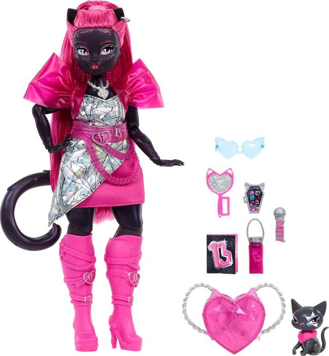 Монстер Хай Кетті Нуар Monster High Catty Noir Doll with Pet Cat HXH76