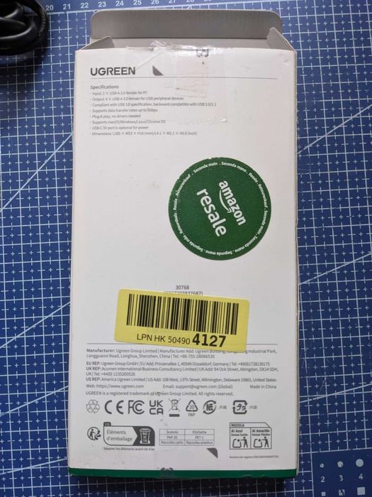UGREEN USB 3.0 Свіч / Sharing Switch / 2 ПК / 4 Порти