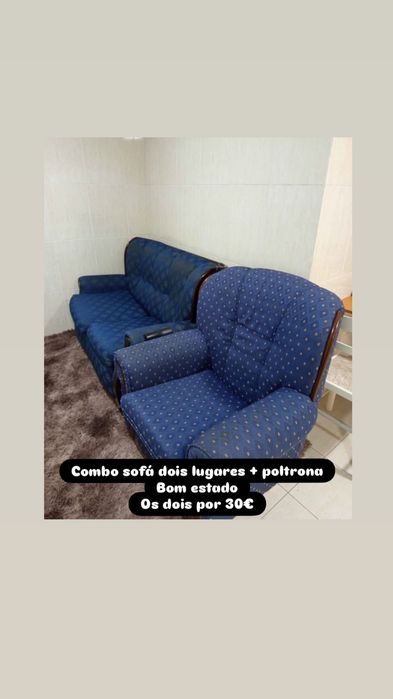 Doando Sofá dois lugares + poltrona