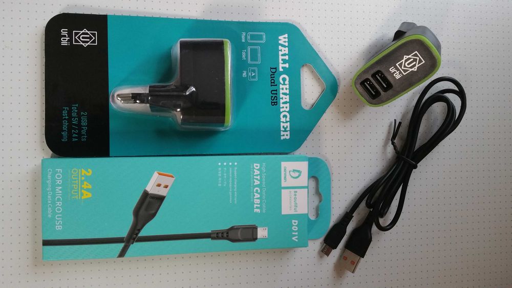 блок зарядки 2,4А + шнур micro usb