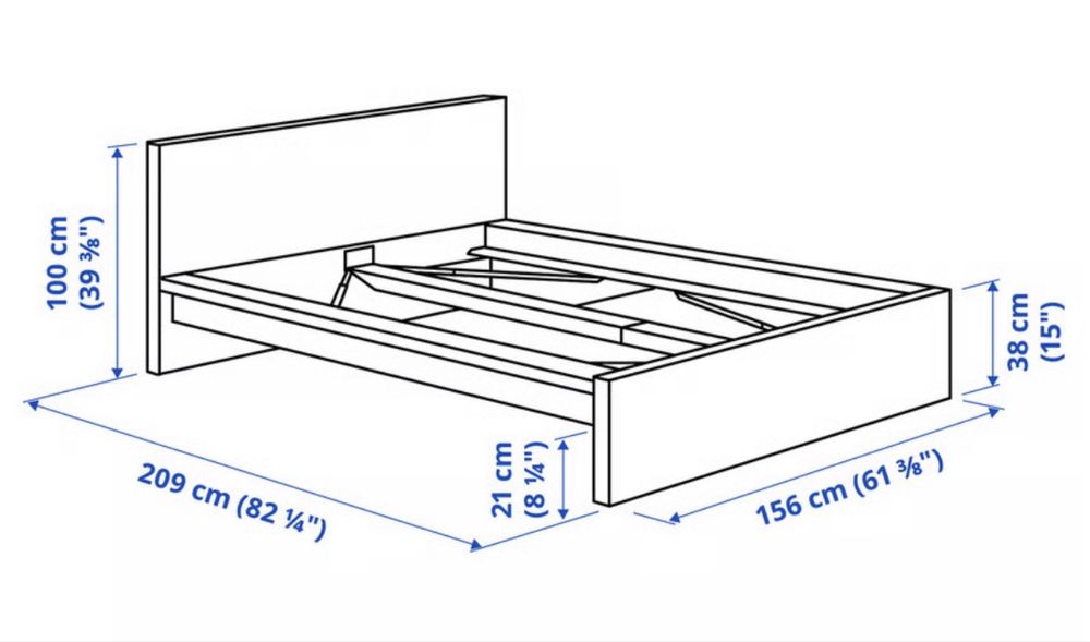 Cama/colchão Malm 140x200 gavetões