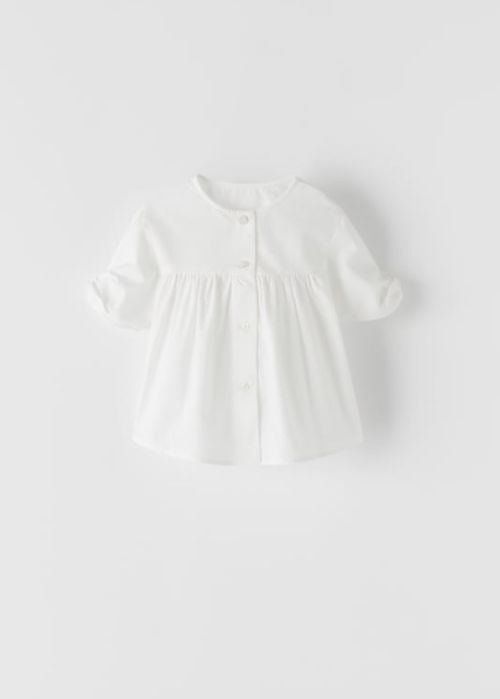 ZARA biała popelinowa koszula z wiązaniem 92