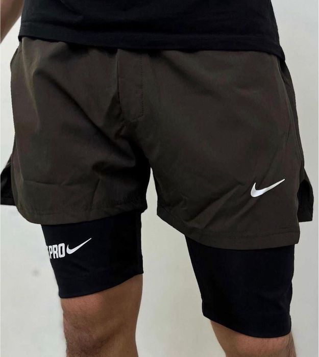 Чоловічі спортивні шорти 2в1 Nike Pro,компресійні шорти,термо Under